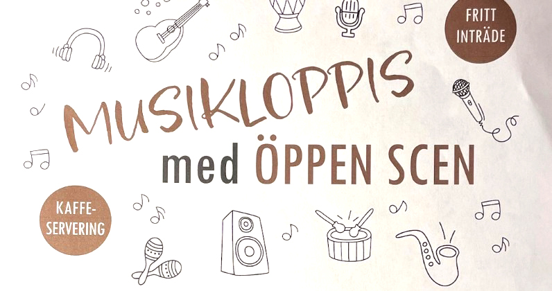 Inbjudan till musikloppis med öppen schen